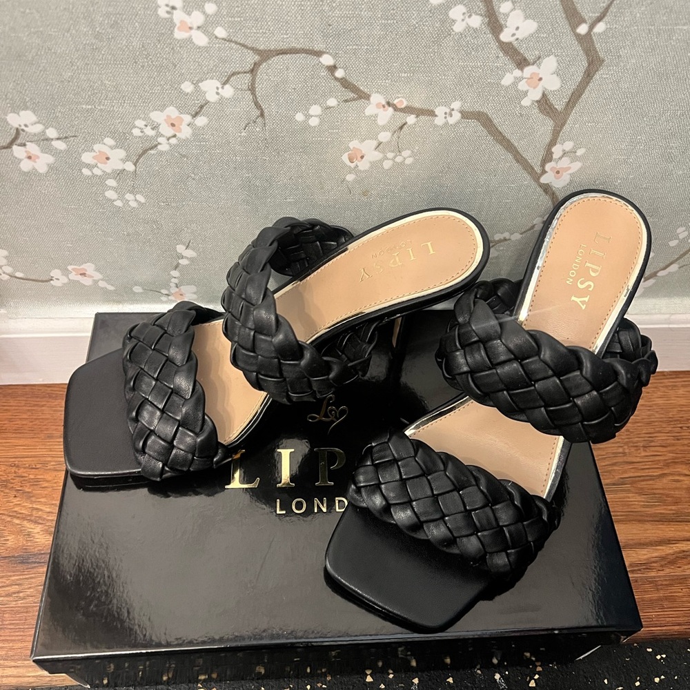 Lipsy weaved heel mule sandal sz 7